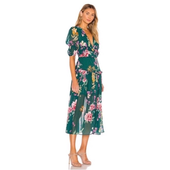 🆕 Keepsake About Us Midi Dress in Jade Botanic Floral - Medium - Picture 2 of 4